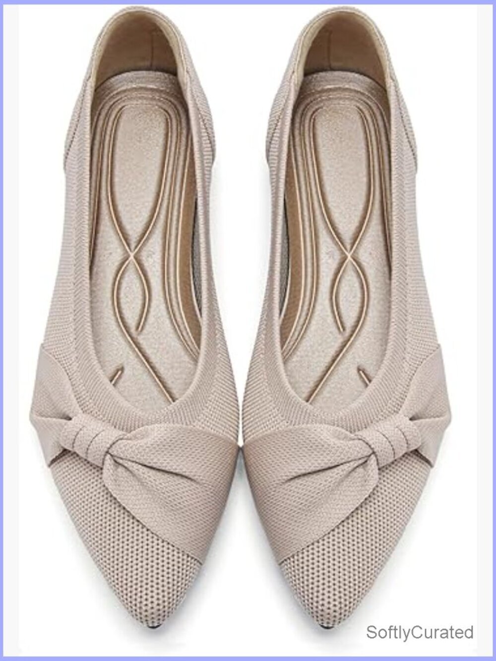 Pointed Toe Ballet Flats with Bow Detail, Mesh Material, Comfortable for Work
